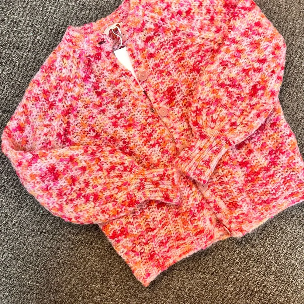 Sezane Multi Rose Emile Cardigan - Picture 2 of 3